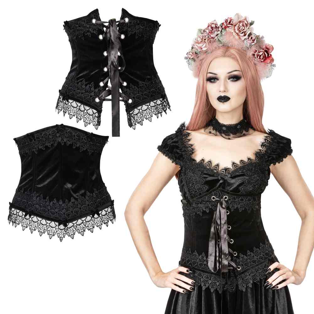 Sinister - K082 Unterbrustkorsett - Schwarz